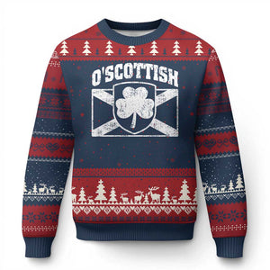 Irish-Scots Irish Scottish Ugly Christmas Sweater O'Scottish Vintage Shamrock TS11 Navy Red Print Your Wear
