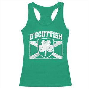 Irish-Scots Irish Scottish Racerback Tank Top O'Scottish Vintage Shamrock TS11 Irish Green Print Your Wear