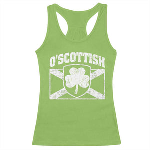 Irish-Scots Irish Scottish Racerback Tank Top O'Scottish Vintage Shamrock TS11 Lime Print Your Wear