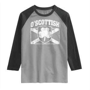 Irish-Scots Irish Scottish Raglan Shirt O'Scottish Vintage Shamrock TS11 Sport Gray Black Print Your Wear