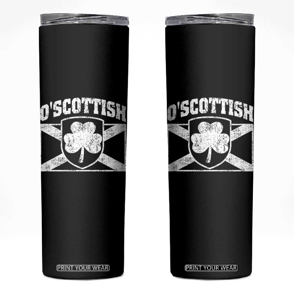 Irish-Scots Irish Scottish Skinny Tumbler O'Scottish Vintage Shamrock TS11 Black Print Your Wear
