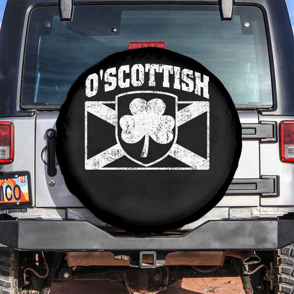 Irish-Scots Irish Scottish Spare Tire Cover O'Scottish Vintage Shamrock TS11 No hole Black Print Your Wear
