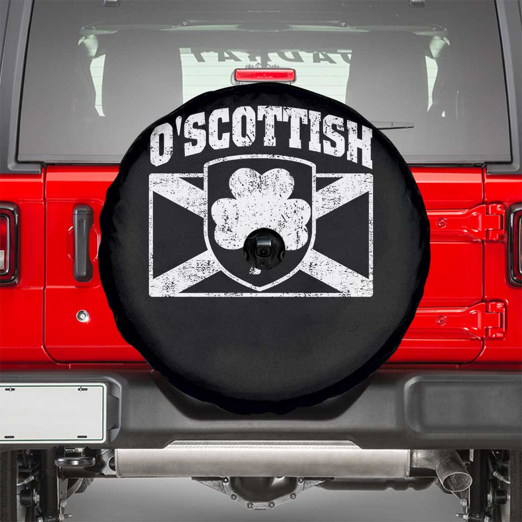 Irish-Scots Irish Scottish Spare Tire Cover O'Scottish Vintage Shamrock TS11 Black Print Your Wear