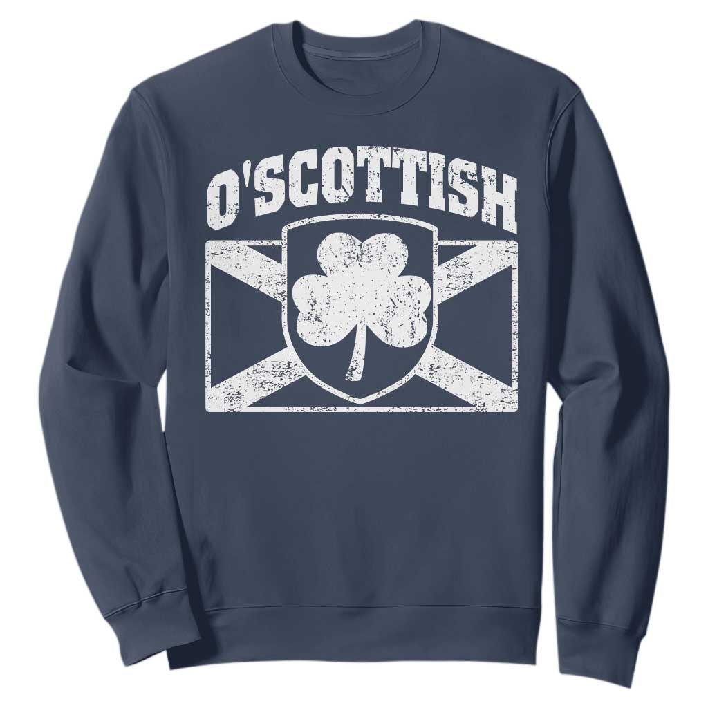 Irish-Scots Irish Scottish Sweatshirt O'Scottish Vintage Shamrock TS11 Navy Print Your Wear