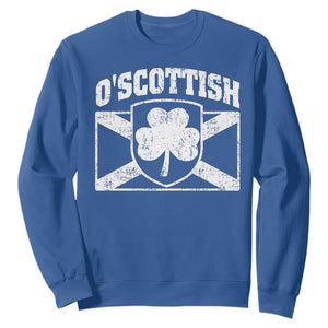 Irish-Scots Irish Scottish Sweatshirt O'Scottish Vintage Shamrock TS11 Royal Blue Print Your Wear
