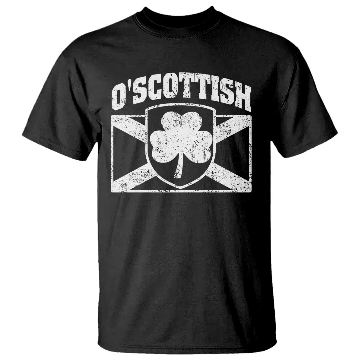 Irish-Scots Irish Scottish T Shirt O'Scottish Vintage Shamrock TS11 Black Print Your Wear