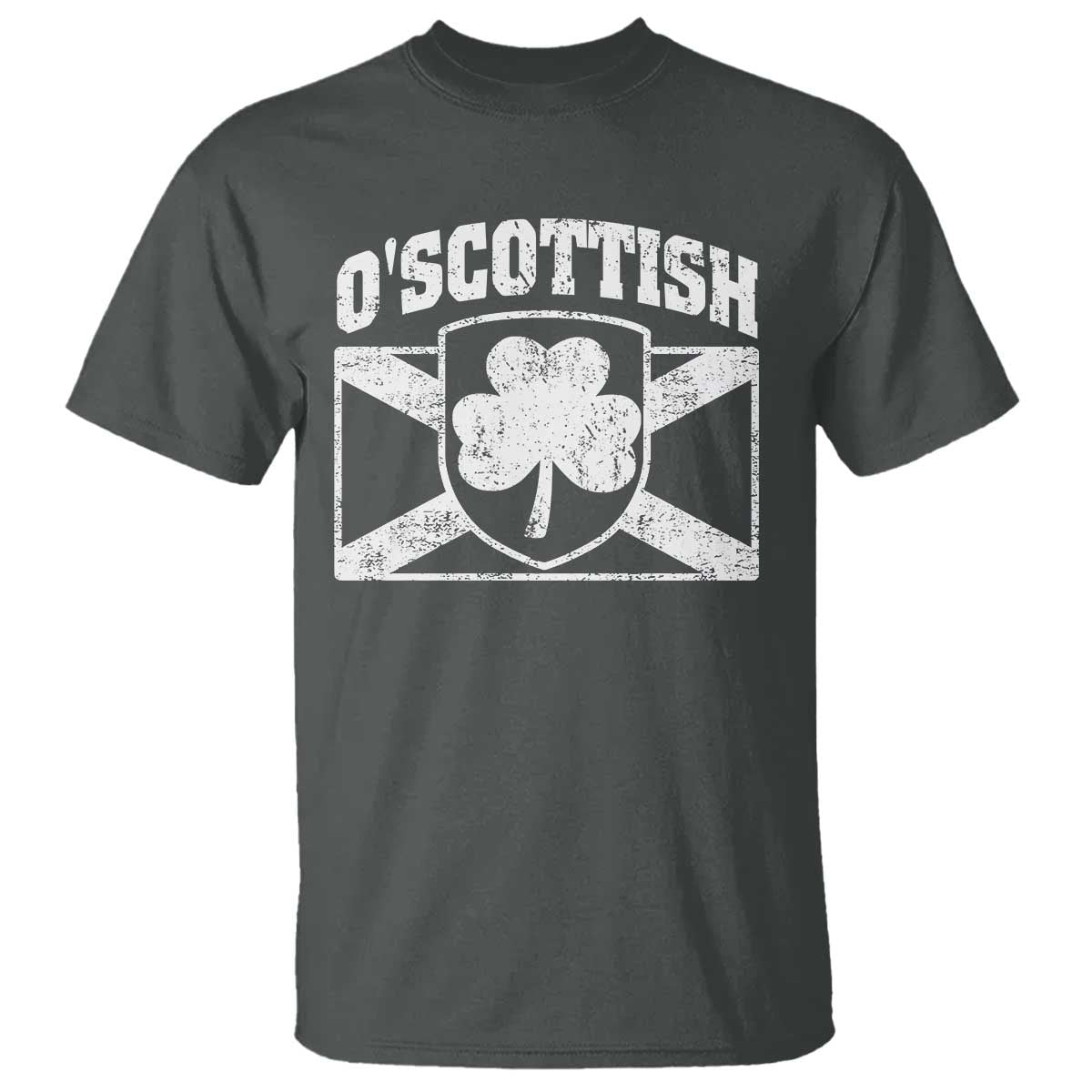 Irish-Scots Irish Scottish T Shirt O'Scottish Vintage Shamrock TS11 Dark Heather Print Your Wear