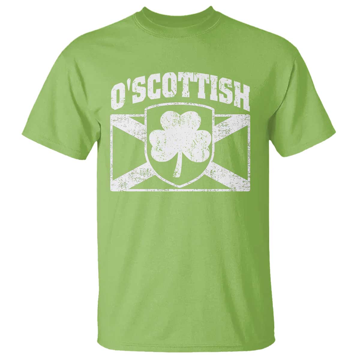 Irish-Scots Irish Scottish T Shirt O'Scottish Vintage Shamrock TS11 Lime Print Your Wear