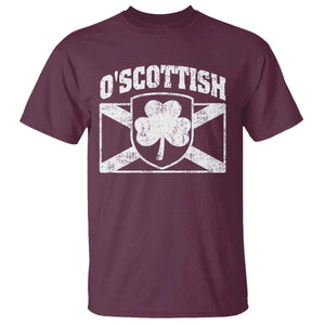 Irish-Scots Irish Scottish T Shirt O'Scottish Vintage Shamrock TS11 Maroon Print Your Wear