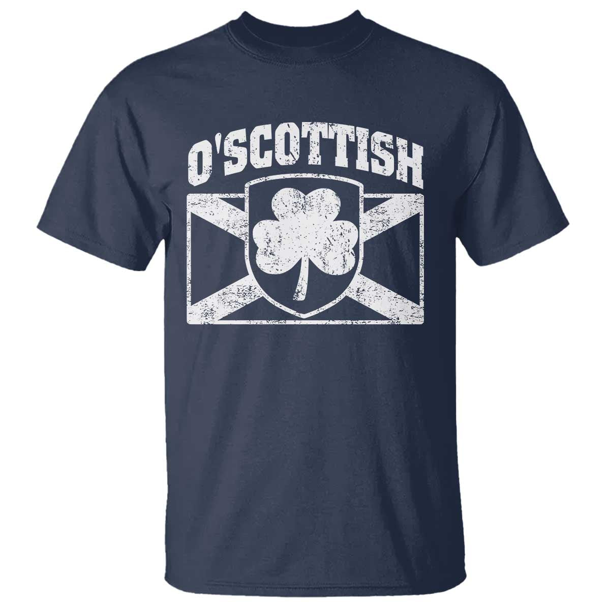 Irish-Scots Irish Scottish T Shirt O'Scottish Vintage Shamrock TS11 Navy Print Your Wear