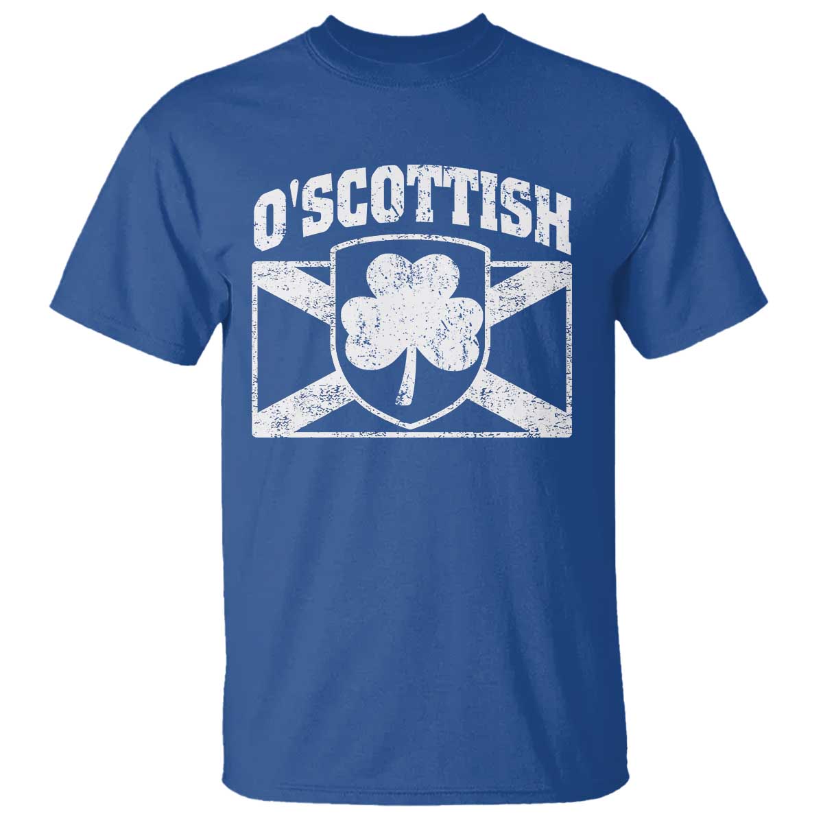 Irish-Scots Irish Scottish T Shirt O'Scottish Vintage Shamrock TS11 Royal Blue Print Your Wear