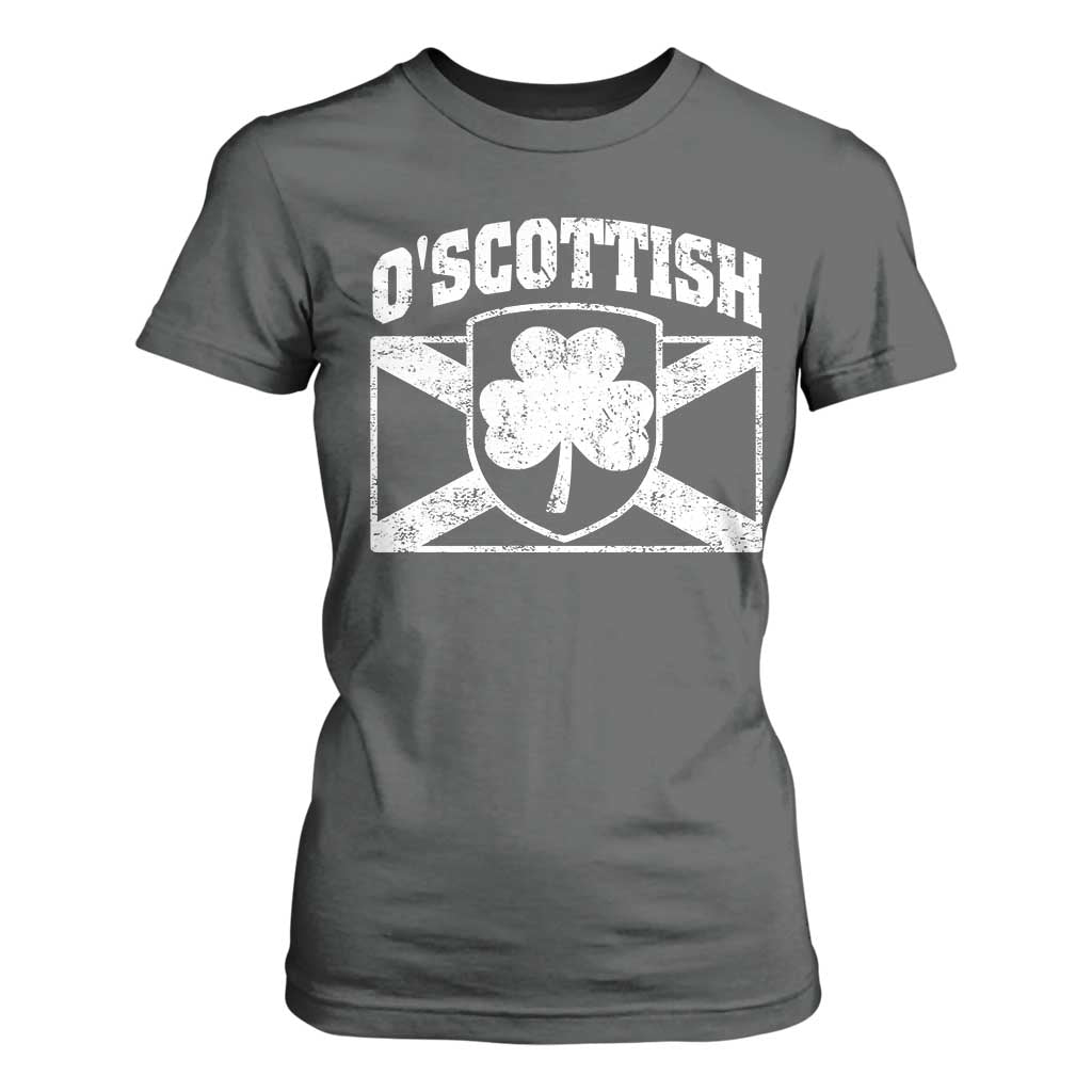 Irish-Scots Irish Scottish T Shirt For Women O'Scottish Vintage Shamrock TS11 Dark Heather Print Your Wear