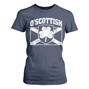 Irish-Scots Irish Scottish T Shirt For Women O'Scottish Vintage Shamrock TS11 Navy Print Your Wear