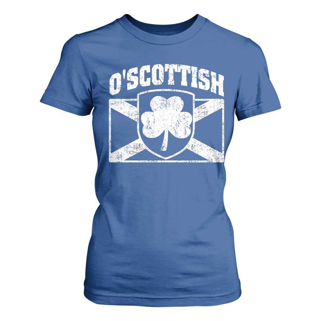 Irish-Scots Irish Scottish T Shirt For Women O'Scottish Vintage Shamrock TS11 Royal Blue Print Your Wear