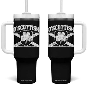 Irish-Scots Irish Scottish Tumbler With Handle O'Scottish Vintage Shamrock TS11 One Size: 40 oz Black Print Your Wear