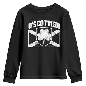 Irish-Scots Irish Scottish Youth Sweatshirt O'Scottish Vintage Shamrock TS11 Black Print Your Wear