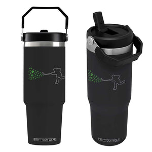 Funny St Patrick's Day Ice Hockey Shamrock Flip Straw Tumbler TS11 One Size: 30 oz Black Print Your Wear