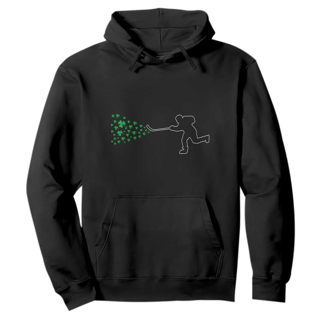 Funny St Patrick's Day Ice Hockey Shamrock Hoodie TS11 Black Print Your Wear