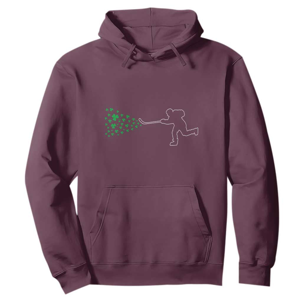Funny St Patrick's Day Ice Hockey Shamrock Hoodie TS11 Maroon Print Your Wear