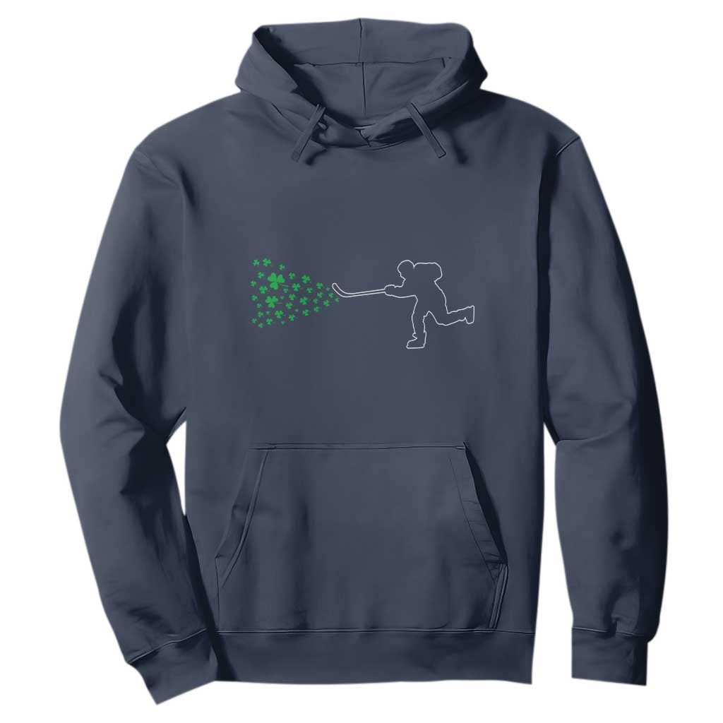 Funny St Patrick's Day Ice Hockey Shamrock Hoodie TS11 Navy Print Your Wear