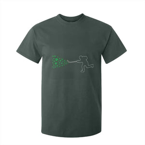 Funny St Patrick's Day Ice Hockey Shamrock T Shirt For Kid TS11 Dark Forest Green Print Your Wear