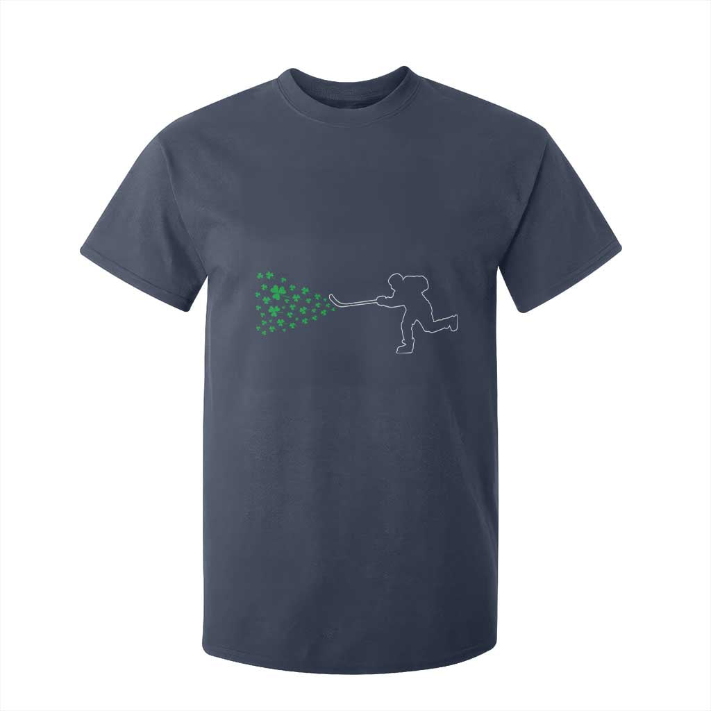 Funny St Patrick's Day Ice Hockey Shamrock T Shirt For Kid TS11 Navy Print Your Wear