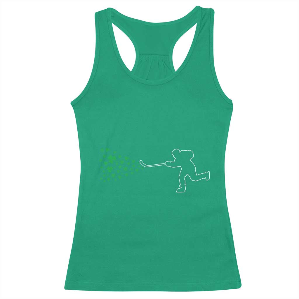 Funny St Patrick's Day Ice Hockey Shamrock Racerback Tank Top TS11 Irish Green Print Your Wear