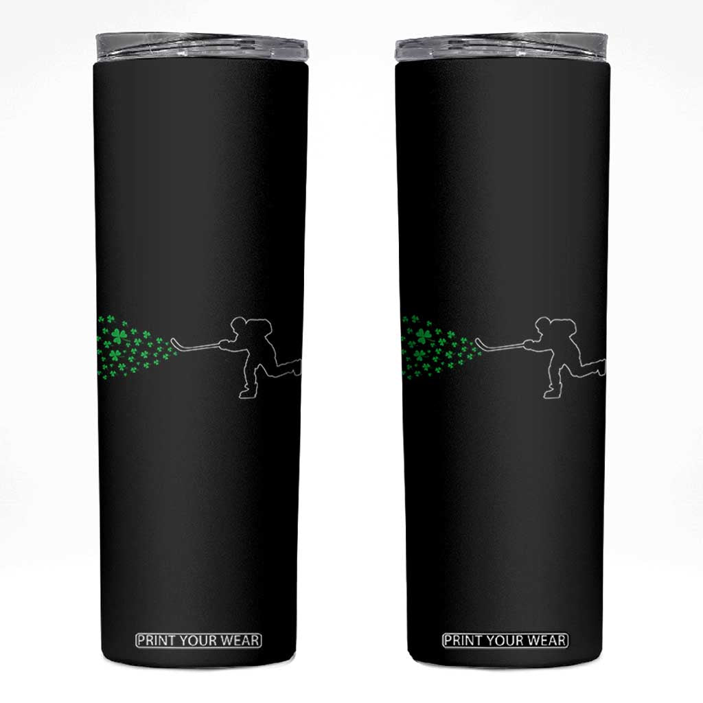Funny St Patrick's Day Ice Hockey Shamrock Skinny Tumbler TS11 Black Print Your Wear