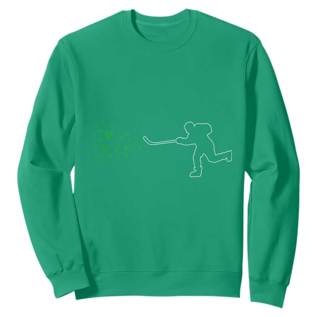 Funny St Patrick's Day Ice Hockey Shamrock Sweatshirt TS11 Irish Green Print Your Wear