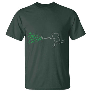 Funny St Patrick's Day Ice Hockey Shamrock T Shirt TS11 Dark Forest Green Print Your Wear