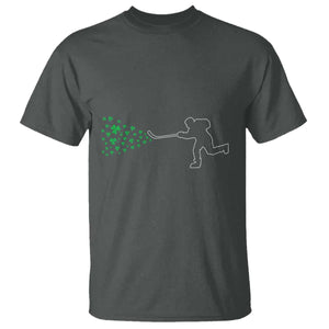 Funny St Patrick's Day Ice Hockey Shamrock T Shirt TS11 Dark Heather Print Your Wear