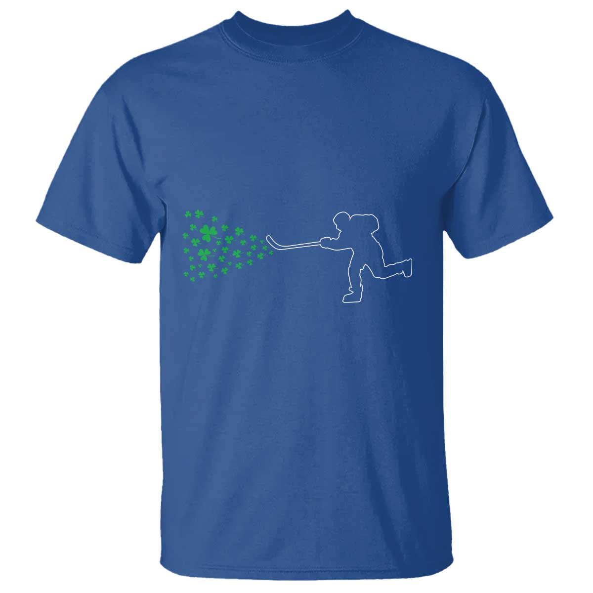 Funny St Patrick's Day Ice Hockey Shamrock T Shirt TS11 Royal Blue Print Your Wear