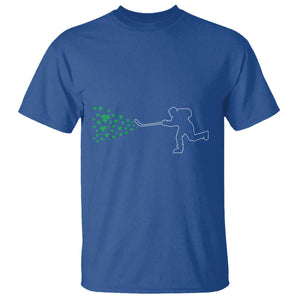 Funny St Patrick's Day Ice Hockey Shamrock T Shirt TS11 Royal Blue Print Your Wear