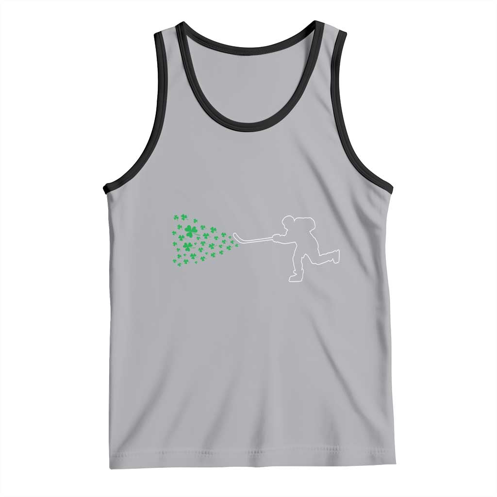 Funny St Patrick's Day Ice Hockey Shamrock Tank Top TS11 Athletic Heather Black Print Your Wear