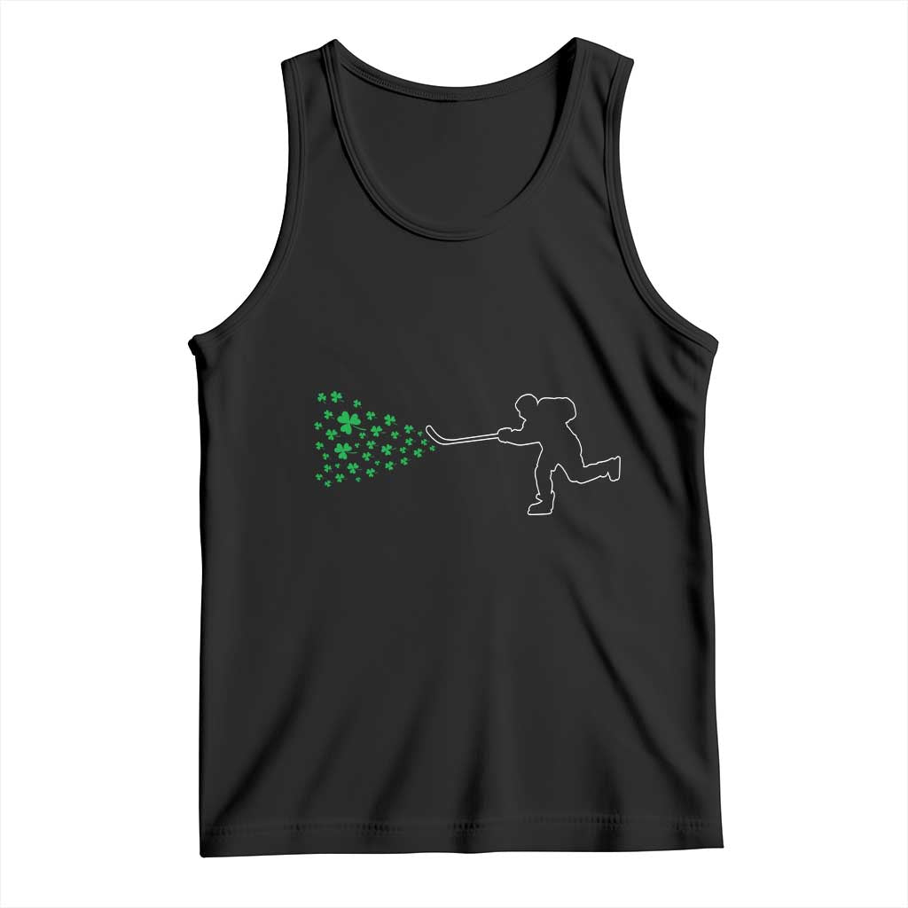 Funny St Patrick's Day Ice Hockey Shamrock Tank Top TS11 Black Print Your Wear