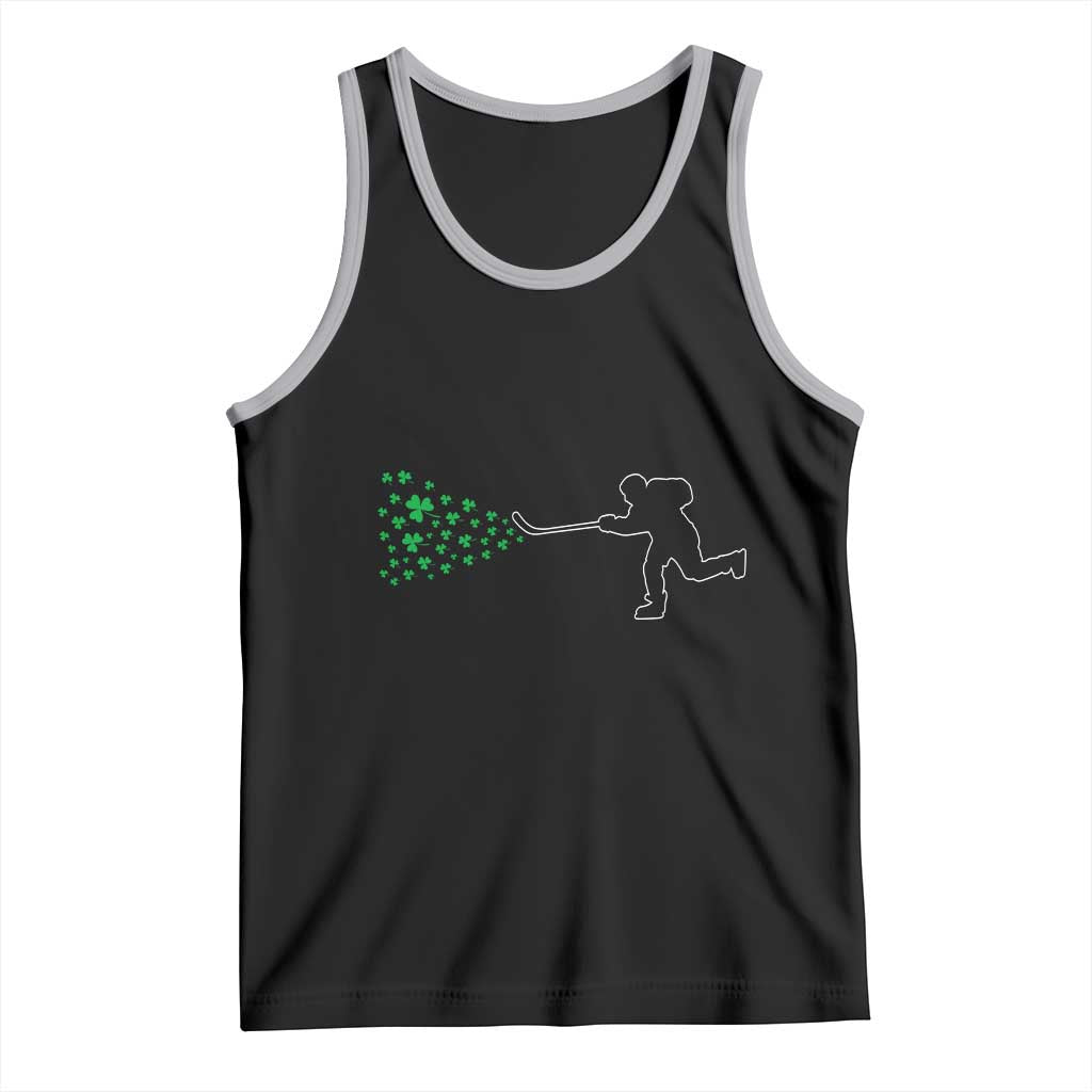 Funny St Patrick's Day Ice Hockey Shamrock Tank Top TS11 Black Athletic Heather Print Your Wear