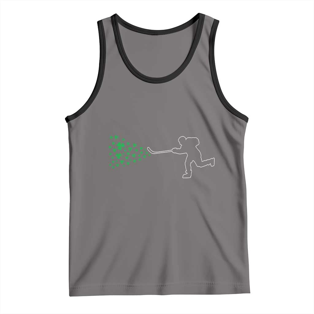 Funny St Patrick's Day Ice Hockey Shamrock Tank Top TS11 Deep Heather Black Print Your Wear