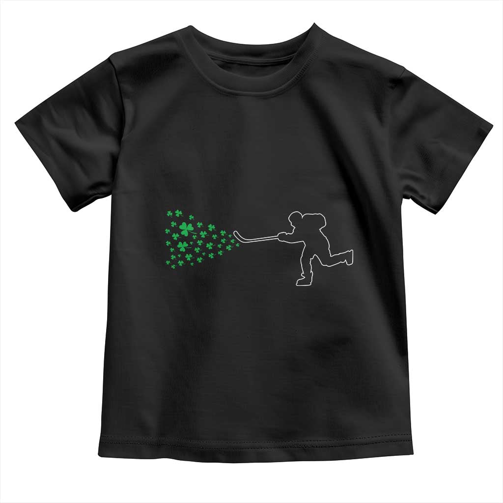 Funny St Patrick's Day Ice Hockey Shamrock Toddler T Shirt TS11 Black Print Your Wear