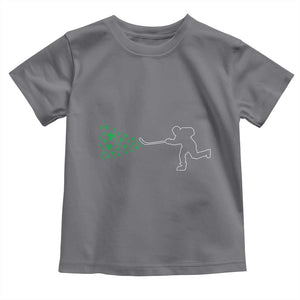 Funny St Patrick's Day Ice Hockey Shamrock Toddler T Shirt TS11 Charcoal Print Your Wear