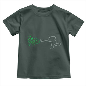 Funny St Patrick's Day Ice Hockey Shamrock Toddler T Shirt TS11 Dark Forest Green Print Your Wear