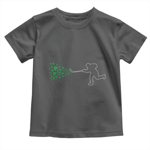 Funny St Patrick's Day Ice Hockey Shamrock Toddler T Shirt TS11 Dark Heather Print Your Wear