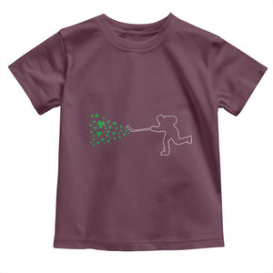 Funny St Patrick's Day Ice Hockey Shamrock Toddler T Shirt TS11 Maroon Print Your Wear