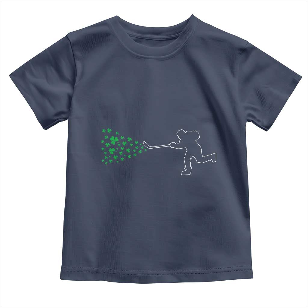Funny St Patrick's Day Ice Hockey Shamrock Toddler T Shirt TS11 Navy Print Your Wear