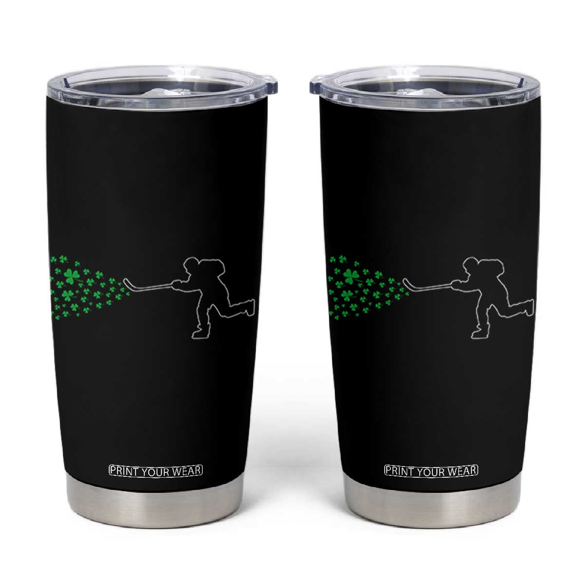 Funny St Patrick's Day Ice Hockey Shamrock Tumbler Cup TS11 Black Print Your Wear