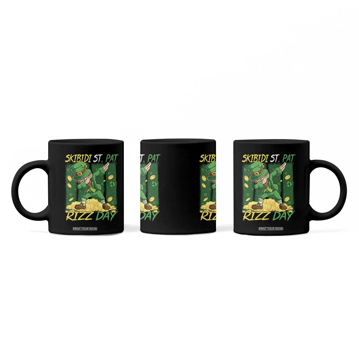Funny Skibidi St Pat Rizz Day Coffee Mug Dabbing Leprechaun Shamrock Coin TS11 Print Your Wear