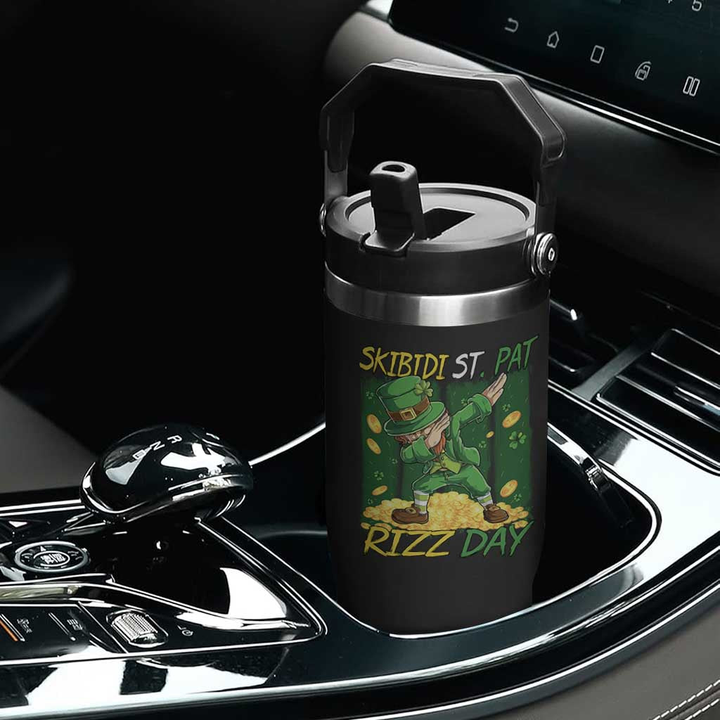 Funny Skibidi St Pat Rizz Day Flip Straw Tumbler Dabbing Leprechaun Shamrock Coin TS11 Print Your Wear