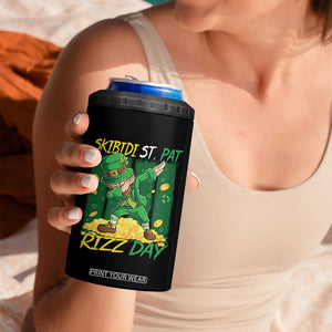 Funny Skibidi St Pat Rizz Day 4 in 1 Can Cooler Tumbler Dabbing Leprechaun Shamrock Coin TS11 Print Your Wear