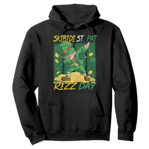 Funny Skibidi St Pat Rizz Day Hoodie Dabbing Leprechaun Shamrock Coin TS11 Black Print Your Wear