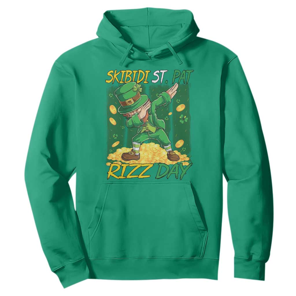 Funny Skibidi St Pat Rizz Day Hoodie Dabbing Leprechaun Shamrock Coin TS11 Irish Green Print Your Wear