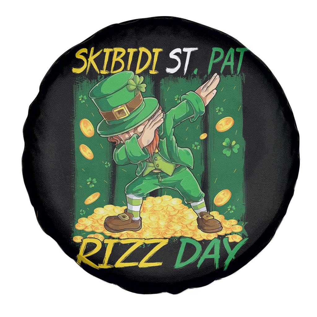 Funny Skibidi St Pat Rizz Day Spare Tire Cover Dabbing Leprechaun Shamrock Coin TS11 Print Your Wear